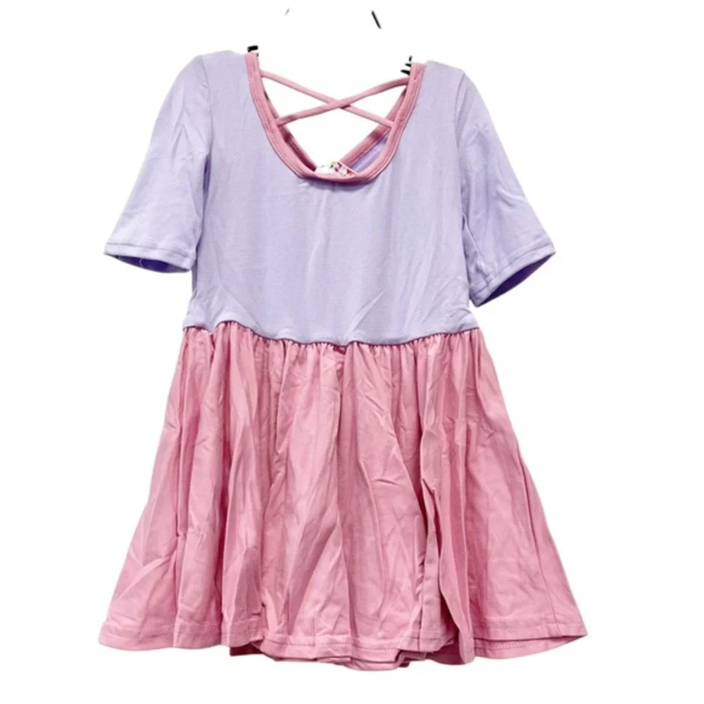 Dot Dot Smile Girls Purple & Pink Ballerina Short Sleeve Dress‎ Size 2T